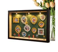 PhnkjGh Mini Museum Shadow Boxes | Collectible Home Decoration Crafts Set With Lights | Miniature Museum Shadow Boxes Frame Kit,for Women Men Teens Wall Shelf Living Room Bedroom Birthday Christmas