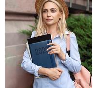 PhnkjGh Schedule Book - 2026 Planning Schedule with Strap,A5 Vertical Stripes Journal English Notebook for Academic Student Teacher Daily Fitness Work Meetings Business Trips Travel Commute Home