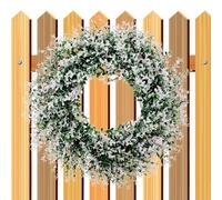 PhnkjGh Spring Flower Eucalyptus Wreaths, Spring Door Wreath for Front Door - Eucalyptus Artificial Spring Flower Wreath - Flower Spring Summer Garland, Rustic Farmer's Wreath for Mantle