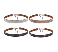 phnydreg 4 Pcs Cowboy Rhinestones 19.4In Hats Bands, Fits Cowboy Panama Hats 19.7 to 23.7In Adjustable (US, Alpha, One Size, 2 black, 1 silver, 1 gold)