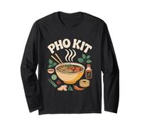 Pho Kit Noodle Bowl Foodie Asian Cuisine Art Long Sleeve T-Shirt