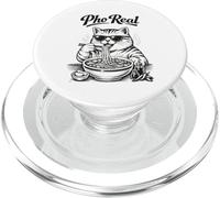 Pho Real Cat Eating Noodles Vietnam Travel Foodie PopSockets PopGrip for MagSafe