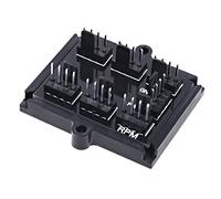 Phobya 1011224 Black Cable Splitter or Cable Switch - Splitter or Cable Switches (Cable Splitter, Black, 1 x 4-pin PWM, 6 x 4-pin PWM)