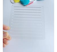 Phocaea Acrylic Sashiko Stencil, Sashiko Stencil with Straight and Square Pattern for Hand Quilting and Embroidery (1 cm Straight line), RG-AS89, transparent