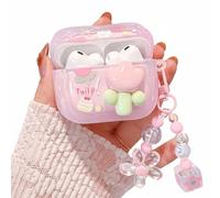 PHOEACC Compatible with AirPods Pro 3 Case, Cute 3D Tulip Flower Design with Beaded Keychain, Shockproof TPU Protective Cover for Women Girls (Pro3 - Tulip Pink)