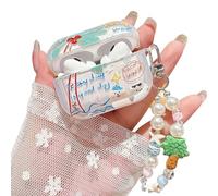 PHOEACC Cute Airpod Pro 2 Case Summer Coconut Tree Sea Beach Design with Strap Keychain Clear Protective Cover Compatible with AirPods Pro 2nd/1st Generation Case (Green Tree Dog)