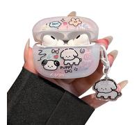 PHOEACC Cute Case for Airpod Pro 2 with Puppy Keychain Cartoon Animal Clear Protective Cover Compatible with AirPods Pro 2nd 1st Generation Case for Girls Women (Pro2 - White Dog)
