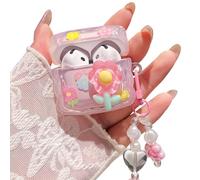 PHOEACC for Airpod 4 Case Cute Aesthetic 3D Flower Clear Soft TPU Protective Cover with Keychain Compatible with AirPods 4th Generation Case 2024 for Girls Women (Floral Pink)