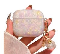 PHOEACC for AirPod 4 Case Cute Shell Pearl Ocean Design for Women Girls TPU Protective Cover with Keychain Compatible for AirPods 4th Generation (Colored Shell)
