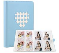 Phoebe 256 Pockets PU Heart Weave Photo Album for Fujifilm Instax 11 Mini 9 Mini 8 Mini Li]lay flim & Zip Instant Printer 2 * 3 inch photo (Blue)