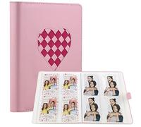 Phoebe 256 Pockets PU Heart Weave Photo Album for Fujifilm Instax 11 Mini 9 Mini 8 Mini Li]lay flim & Zip Instant Printer 2 * 3 inch photo (Pink)