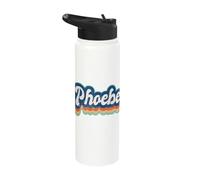 Phoebe First Name Girl Vintage Style 70s 80s Personalized Stainless Steel Insulated Water Bottle