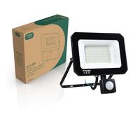 Phoebe LED Floodlight 50W Atlas-Mini PIR Sensor Warm White IP65 Black