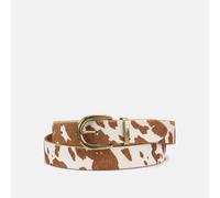 Phoebe Slim Suede Belt Brown/White