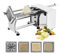 PHOEJIX Commercial Potato Cutter Machine, Electric French Fry Cutter, Potato Chip Cutter, Stainless Steel Potato Chipper Machine with 6mm/9mm/13mm Blades, For Potatoes, Carrots, Cucumbers