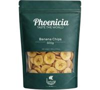 Phoenicia Banana Chips 500g | Single, 3 Pack & 5 Pack Options | Crispy Dried Banana Slices Snack | Lightly Sweet Crunchy Chips | Ideal for Snacking, Breakfast, Baking & Dessert Toppings (5)