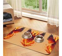 Phoenix 1 Printing Pet Absorbent Tablecloth, Special Pad For Pet Bowls, Rollable For Storage, Ideal For Pet Bowls