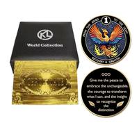 Phoenix 1 Year Sobriety Commemorative Gift Set Recovery Anniversary Gift AA/NA Inspirational Medallion Unisex Sobriety Milestone Keepsake with Exquisite Coin Storage Boxes