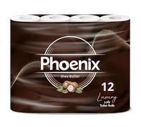 Phoenix 12 Rolls 3-Ply Toilet Paper - Choose from 4 Variants: Supreme Unscented, Aloe Vera, Lavender Scented, and Shea Butter - Soft, Strong, Absorbent for Comfort - by MegaAisle (Shea Butter Scent)