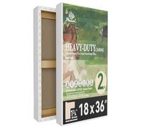 Phoenix 18x36 Inch 2 Pack Heavy Duty Stretched Canvas - 1 3/4" Thick Large Long Canvas for Painting - Master Series 15 Oz. Gesso Primed Cotton Archival Canvases for Professional Artists