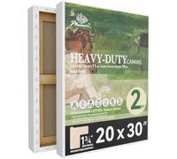 PHOENIX 20x30 Inch 2 Pack Heavy Duty Stretched Canvas - 1 3/4" Thick Large Rectangle Canvas for Painting - Master Series 15 Oz. Gesso Primed Cotton Archival Canvases for Professional Artists