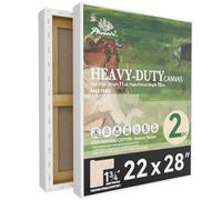 Phoenix 22x28 Inch 2 Pack Heavy Duty Stretched Canvas - 1 3/4" Thick Large Canvas for Painting - Master Series 15 Oz. Gesso Primed Cotton Archival Canvases for Professional Artists
