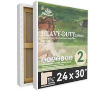 Phoenix 24x30 Inch 2 Pack Heavy Duty Stretched Canvas - 1 3/4" Thick Extra Large Canvas for Painting - Master Series 15 Oz. Gesso Primed Cotton Archival Canvases for Professional Artists