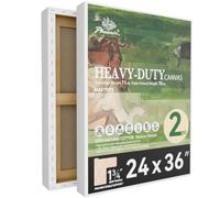 Phoenix 24x36 Inch 2 Pack Heavy Duty Stretched Canvas - 1 3/4" Thick Extra Large Canvas for Painting - Master Series 15 Oz. Gesso Primed Cotton Archival Canvases for Professional Artists