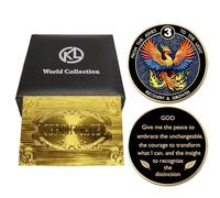 Phoenix 3 Years Sobriety Commemorative Gift Set Recovery Anniversary Gift AA/NA Inspirational Medallion Unisex Sobriety Milestone Keepsake with Exquisite Coin Storage Boxes