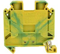 Phoenix 3044212 Contact UT 16-PE Modular Earth Terminal with Screw Terminal, 2 Terminals, AWG 16-4, 16 mm² Nominal Cross Section, Green/Yellow, Pack of 1