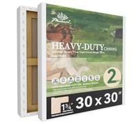 PHOENIX 30x30 Inch 2 Pack Heavy Duty Stretched Canvas - 1 3/4" Thick Extra Large Square Canvas for Painting - Master Series 15 Oz. Gesso Primed Cotton Archival Canvases for Professional Artists