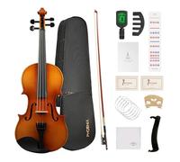 PHOENIX 4/4 Violin Set for Beginners. Spruce top, maple body, ebony fingerboard, Brazilwood bow. With extras like strings, bridge, 2 rosins, tuner, case，mute, fingerboard markers, shoulder rest