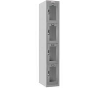 Phoenix 4 Door Clear Locker - Electronic Locking (300mm deep)