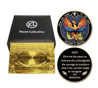 Phoenix 6 Months Sobriety Commemorative Gift Set Recovery Anniversary Gift AA/NA Inspirational Medallion Unisex Sobriety Milestone Keepsake with Exquisite Coin Storage Boxes