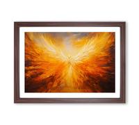 Phoenix Abstract Framed Print | A2 Walnut Framed Wall Art | Ready to Hang | Abstract Fantasy Picture | Living Room Bedroom Lounge Office
