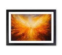 Phoenix Abstract Framed Wall Art Print, Ready to Hang Picture for Living Room Bedroom Home Office, Black A2 (66 x 48 cm)