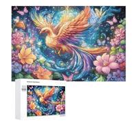 Phoenix Amidst Flowers And Butterflies 1000 Piece Jigsaw Puzzle for Family Indoor Entertainment Strategic Thinking Gift for Family Event 1000 PCS
