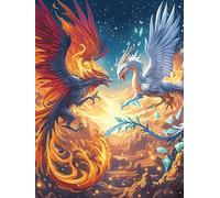 Phoenix And Eagle Yin-Yang Art 1000 Piece Jigsaw Puzzle for Adults Wildlife Pet Cute Home Library Decor Intellectual Challenge Precision Cut for Intellectuals 1000 PCS