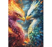 Phoenix And Owl 500 Pc DIY Jigsaw Puzzle Animals And Plants Puzzles for Adults Teens Hard Challenging Team Building Stress Reducing Autumn High-grade Rigid Cardboard 500 PCS
