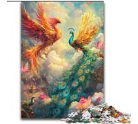 Phoenix And Peacock Puzzles for Adults Teens 1000pc Puzzle, Suitable for Ages 14 And Up Family Fun It Is Ideal As A Gift for The Whole Family (50x75cm)