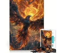 Phoenix And Sun 1000 Pieces Jigsaw Puzzles for Adults Mind Puzzle Soft Relax Image Assembly Santa Wish Item (38x52cm)