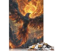 Phoenix And Sun Puzzles for Adults 500 Pieces Wooden Puzzles for Adults & Teenager Jigsaw Puzzles for Adult 500pcs (52x38cm)