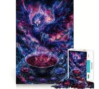 Phoenix And Tea Cup Fantasy Art 1000 Piece Jigsaw Puzzles for Adults Smart Reason Toy Quiet Fun Smooth Edge Festival Gift (50x75cm)
