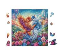 Phoenix And Unicorn 100 Piece Count Premium Jigsaw Puzzle For Adults Teens 14+ Concentration Training Indoor Game Family Game Night 28x28cm