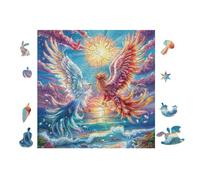 Phoenix Angel Wings 100 Piece Complete Jigsaw Puzzle Set Teens Beginners Educational Challenge Puzzle Fans Group Play Anniversary Creativity & Gift Giving 28x28cm