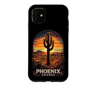 Phoenix Arizona Desert Sunset Cactus Retro Travel Case for iPhone 11