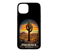 Phoenix Arizona Desert Sunset Cactus Retro Travel Case for iPhone 15 Plus