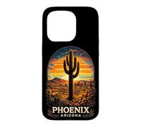 Phoenix Arizona Desert Sunset Cactus Retro Travel Case for iPhone 15 Pro