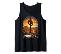 Phoenix Arizona Desert Sunset Cactus Retro Travel Tank Top