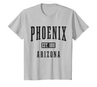 Phoenix Arizona T-Shirt, Youth, Silver Grey, Small